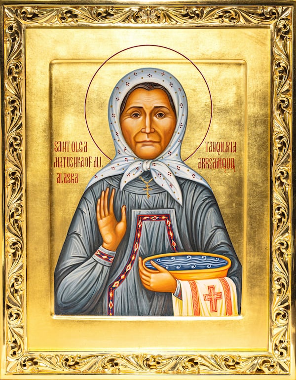 This image provided by the Diocese of Sitka and Alaska in June 2025 shows the official icon of St. Olga of Kwethluk, Matushka of All Alaska. (Diocese of Sitka and Alaska via AP)