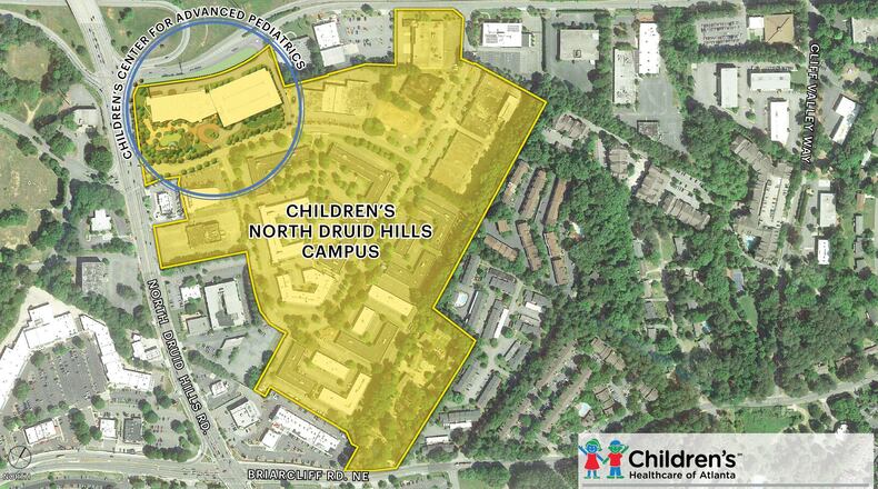 Children’s Healthcare of Atlanta is planning a $1 billion to $1.3 billion hospital on this site in Brookhaven, in addition to a center for complex diseases already under way.