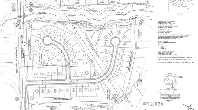 An open space conservation subdivision has been approved by Gwinnett Commissioners for 22.45 acres on Ozora Road in unincorporated Gwinnett with a Loganville address. (Courtesy Gwinnett County)