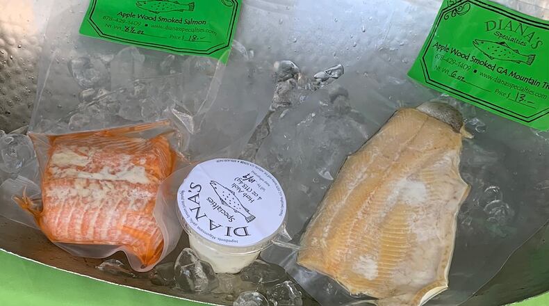 Diana’s Specialties sells smoked Norway salmon, smoked north Georgia trout and herb aioli.
Courtesy of Diana Fitzgerald