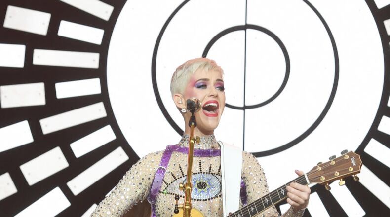 Katy Perry performs on day 3 of the Glastonbury Festival 2017 at Worthy Farm, Pilton on June 24, 2017 in Glastonbury, England.