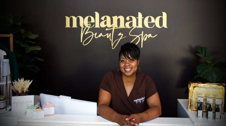 Shavarra Davis is owner of Melanated Beauty Spa in Castleberry Hill. The spa serves all skin but specifically offers solutions for the skincare need of people of color. She plans to open other locations throughout the state. Credit: Melanated Beauty Spa