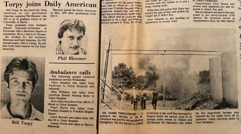 The author at his first day at work, as well as his first "story," a trash fire. Newspapers are vital to the communities they serve.