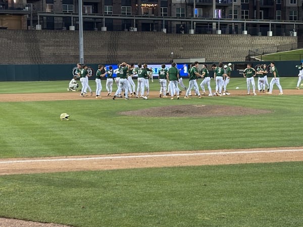 Blessed Trinity celebrates its win over Cartersville in the Class 4A championship series, May 22, 2022