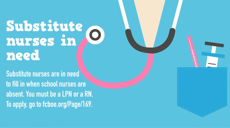 Nurse applicants must provide several forms of professional documentation to be considered as school nurse substitutes. Courtesy FCBOE