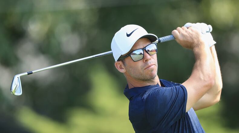 Paul Casey on Friday strikes a reflective pose in the second round of the Tour Championship. (Sam Greenwood/Getty Images)