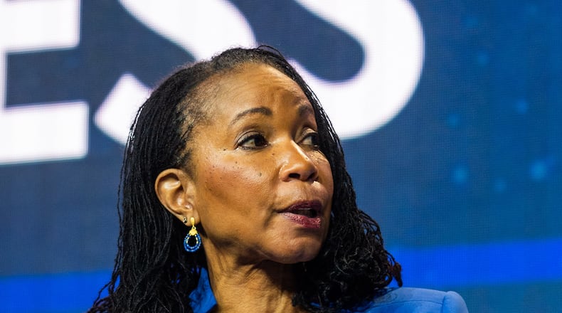 Spelman College President Dr. Helene Gayle participates in the HOPE Global Forums at the Hyatt Regency in downtown Atlanta on Monday, Dec. 11, 2023. (Bita Honarvar for The Atlanta Journal-Constitution)