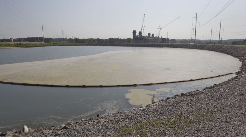 Coal ash is stored onsite in a retention pond in Smyrna. Bob Andres bandres@ajc.com