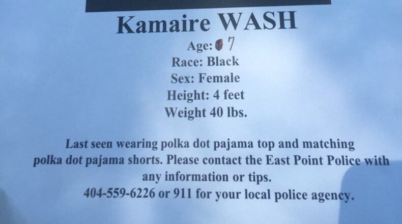 Kamaire Wash, 7, was reported missing Thursday. (Credit: Channel 2 Action News)
