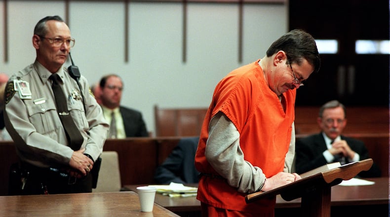 Anthony Zino tearfully addresses the court in 2000 following his conviction in the killing of his wife and daughter. Earlier this month, the 71-year-old Zino was found dead in his bunk at Smith State Prison. His body lay stuffed inside a mattress and went undiscovered for at least five days. (Barry Williams/AJC 2000 file)
