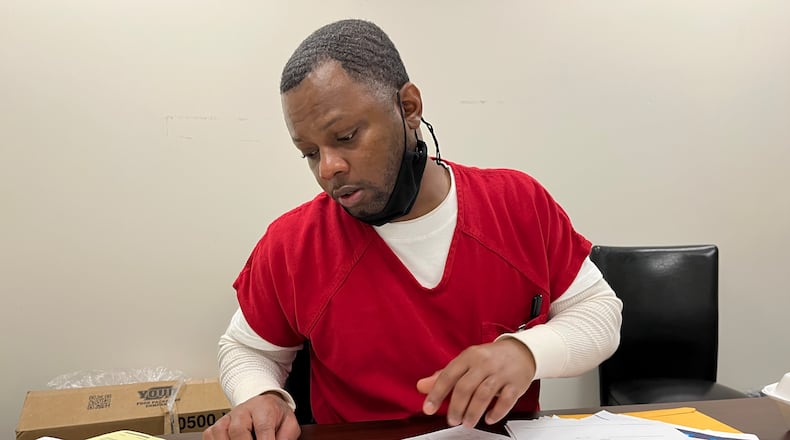 Ricardo Chambers is being held at the Stewart immigration detention center in Lumpkin, Georgia. He has serious psychiatric illnesses, considered a covid risk factor under a court order that is no longer in effect. Earlier this year, he said, he was sent to solitary confinement for about 10 days after testing positive for covid. (Renuka Rayasam/KHN)