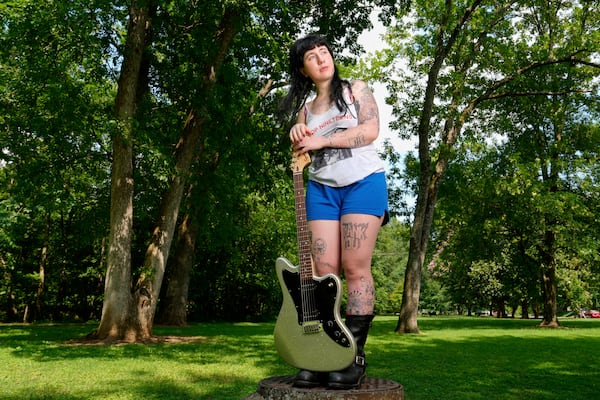 Karly Hartzman of the band Wednesday poses for a portrait on Wednesday, June 11, 2025, in Greensboro, N.C. (AP Photo/Chris Carlson)