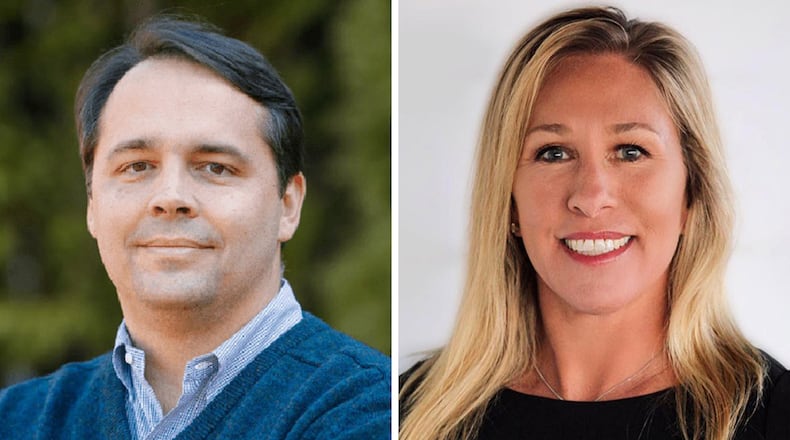 Dr. John Cowan and Marjorie Taylor Greene are running in the Aug. 11 GOP runoff in the 14th Congressional District.