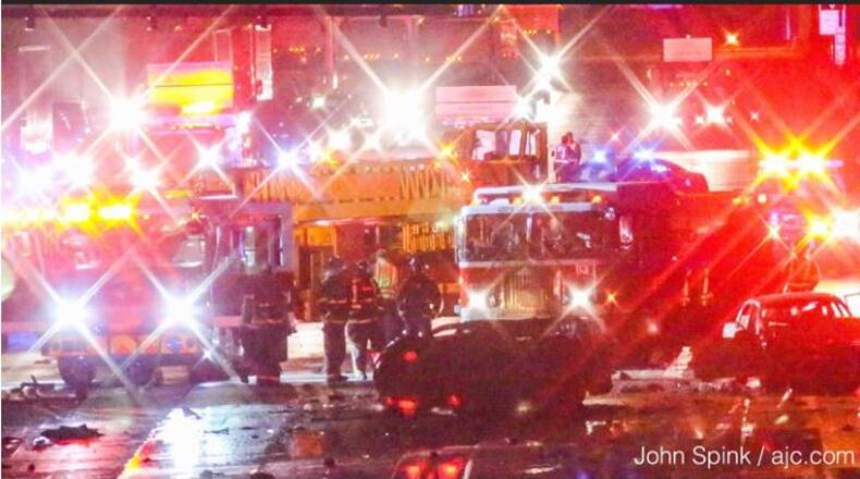 A car fire has blocked all westbound lanes of I-20 at Hill Street.