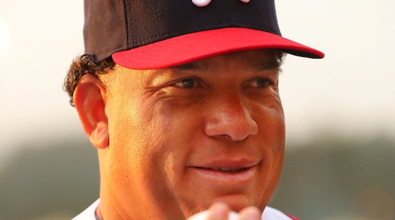 Bartolo Colon, at 43 the oldest player in the majors, has quickly become a popular figure in the Braves clubhouse and among the team’s fan base. (Curtis Compton/AJC file photo)