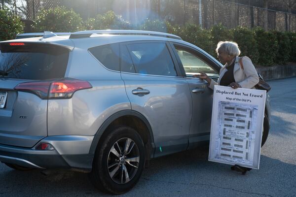 Wanda Sims Watters speaks with other former residents of the old Beacon Hill neighborhood on Friday, Jan. 16, 2026. The city last year apologized for its treatment of Black residents, but Watters said losing the Decatur Day site is an echo of the destruction of Beacon Hill. (Ben Gray for the AJC)