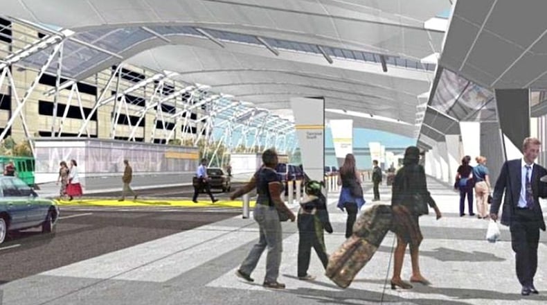 Rendering of covered curbside at Hartsfield-Jackson International Airport
