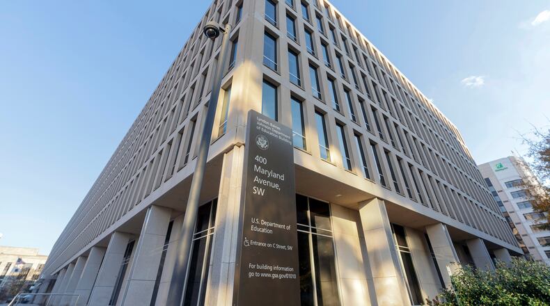 FILE - The U.S. Department of Education building is photographed in Washington, Dec. 3, 2024. (AP Photo/Jose Luis Magana, File)