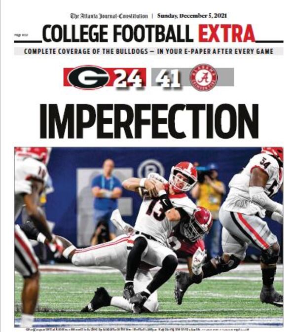 ‘Imperfection’ - Extra UGA and SEC Championship coverage in Sunday ePaper
