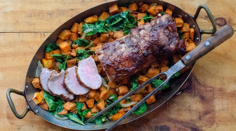 Pork Tenderloin with Apple Butter. (Virginia Willis for The Atlanta Journal-Constitution)