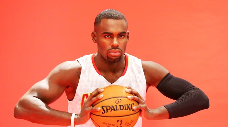 Hawks guard Tim Hardaway Jr. poses for a portrait during Hawks media day last month. Curtis Compton /ccompton@ajc.com