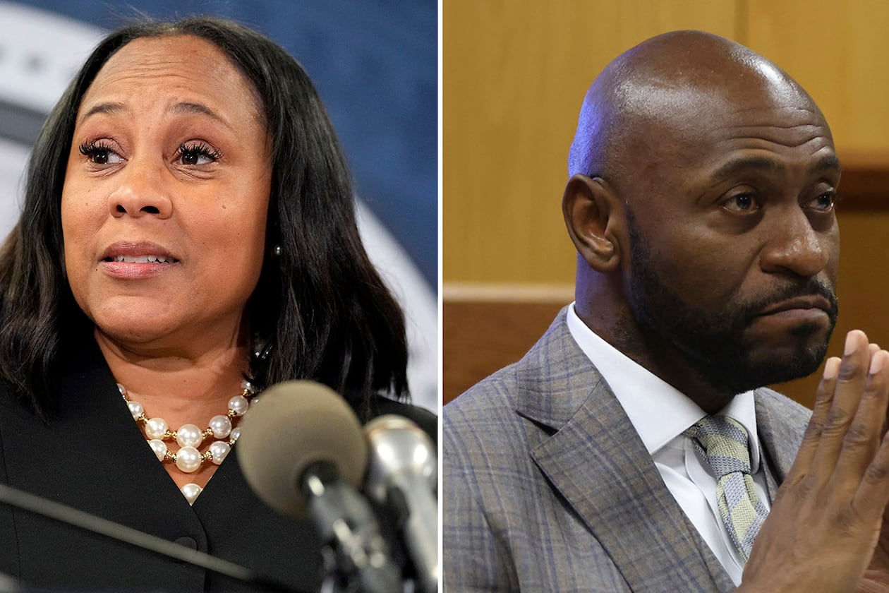 The personal relationship between Fulton County DA Fani Willis (left) and special prosecutor Nathan Wade came under scrutiny during the Georgia election interference case. (Alyssa Pointer and John Bazemore/AP)