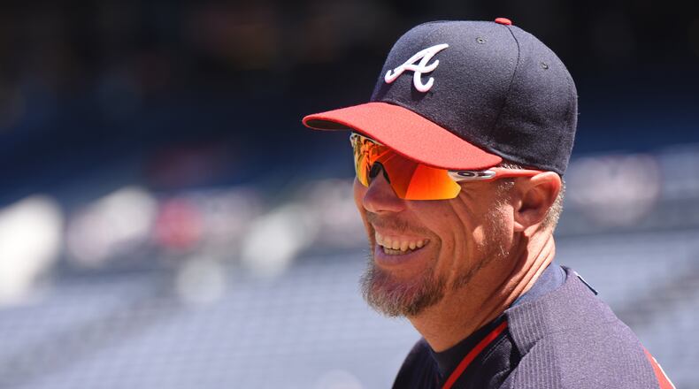 Chipper Jones, a special assistant to baseball operations, spent his entire baseball career with the Braves.