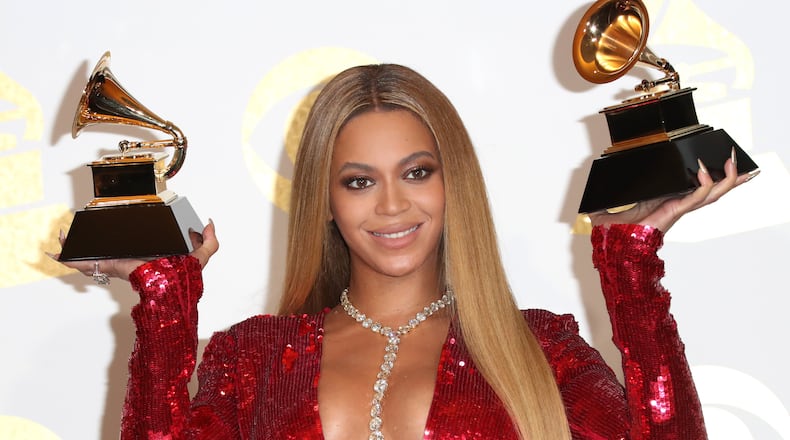 LOS ANGELES, CA - FEBRUARY 12: Singer Beyonce, winner of Best Urban Contemporary Album for 'Lemonade' and Best Music Video for 'Formation,' poses in the press room during The 59th GRAMMY Awards at STAPLES Center on February 12, 2017 in Los Angeles, California. (Photo by Frederick M. Brown/Getty Images)