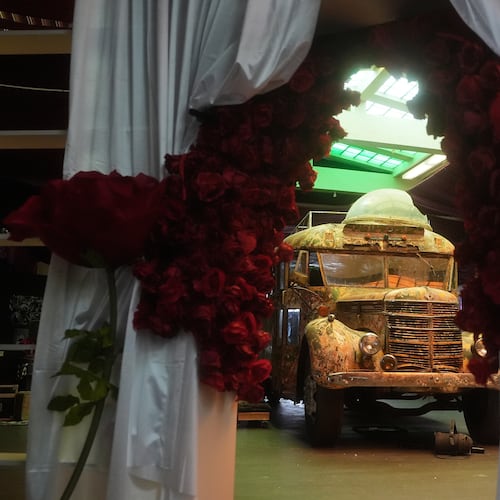 Ken Kesey's psychedelic bus "Furthur" is displayed at the Forever Grateful exhibit presented by the Haight Street Art Center at the County Fair Building in Golden Gate Park, Tuesday, Sept. 1, 2026, in San Francisco. (AP Photo/Jeff Chiu)
