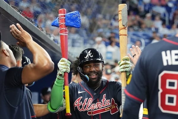 Braves outfielder Michael Harris II is armed and dangerous after a Tuesday afternoon home run. (Lynne Sladky/AP)