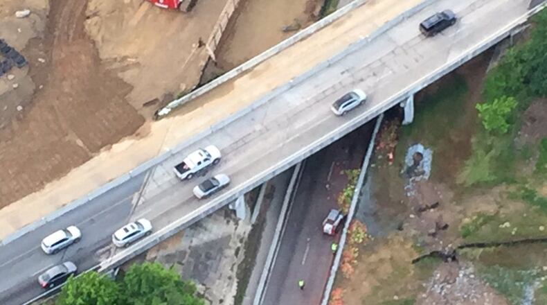 I-985 North in Gwinnett County was littered with hundreds of watermelons early Thursday. (Credit: Channel 2 Action News.)