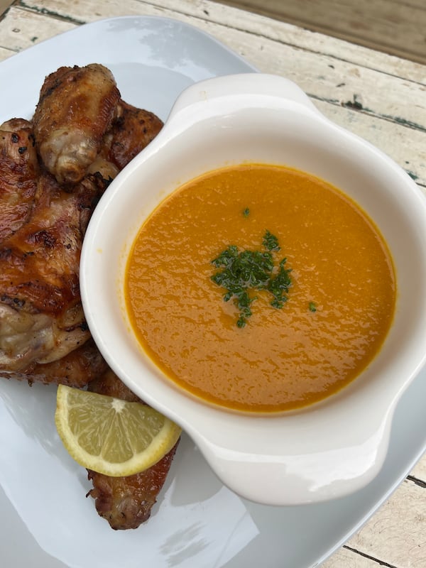 Lance Gummere of Mercer Street Meals created an aji amarillo hot sauce to accompany grilled chicken wings. (Courtesy of Lance Gummere)