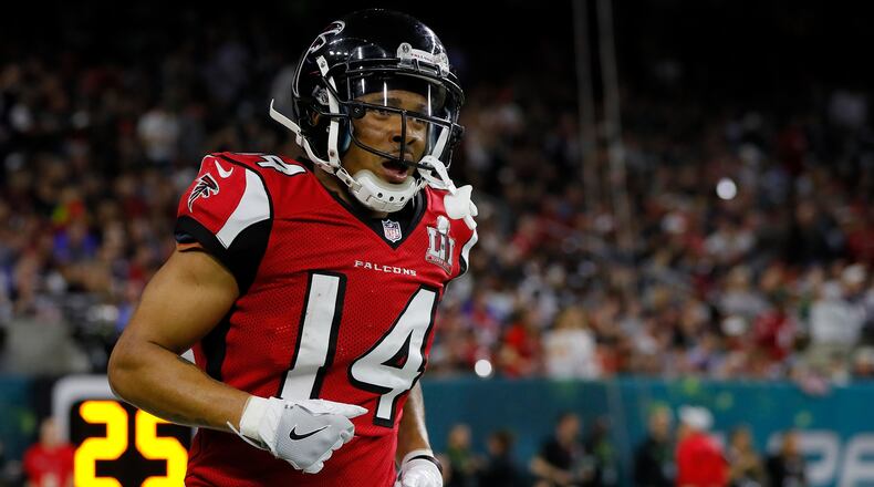 HOUSTON, TX - FEBRUARY 05: Eric Weems #14 of the Atlanta Falcons reacts against the Atlanta Falcons during the second quarter during Super Bowl 51 at NRG Stadium on February 5, 2017 in Houston, Texas.  (Photo by Kevin C. Cox/Getty Images)