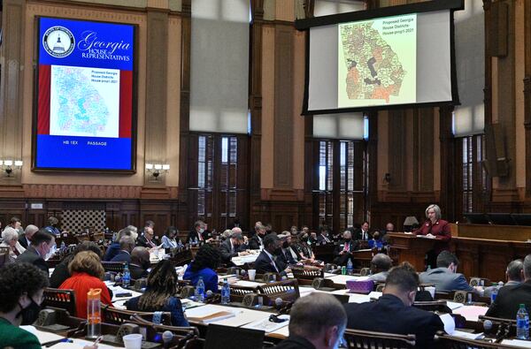 Though the state’s Black population grew by nearly half a million over the past decade and the white population slightly declined, Republicans in 2021 redrew political lines in a way that produced a gain of one congressional seat for their party in a district that had been represented by Democratic U.S. Rep. Lucy McBath, who is Black. (Hyosub Shin / Hyosub.Shin@ajc.com)