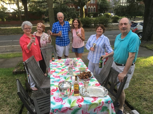 Ardsley Park neighbors cheer the end of Irma. Photo: Jennifer Brett