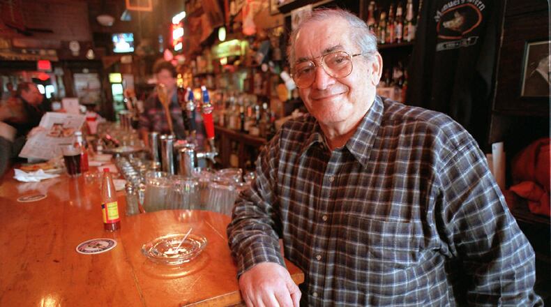 Manuel Maloof , photographed at the bar in his Manuel's Tavern, died Saturday, Aug. 7, 2004 at age 80. This photo was taken at the Virginia Highland neighborhood bar in 1998. (Atlanta Journal-Constitution photo)