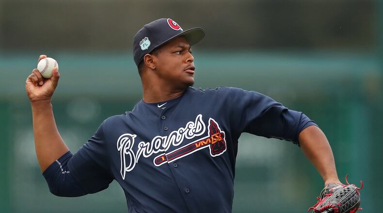 Braves pitcher Mauricio Cabrera. Curtis Compton/ccompton@ajc.com
