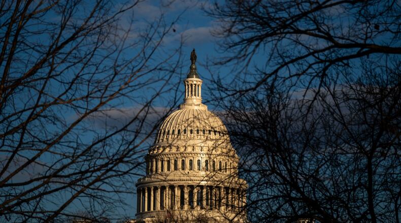 The dome of the U.S. Capitol Building in the afternoon light on Monday, Jan. 18, 2021 in Washington, D.C. (Kent Nishimura/Los Angeles Times/TNS)