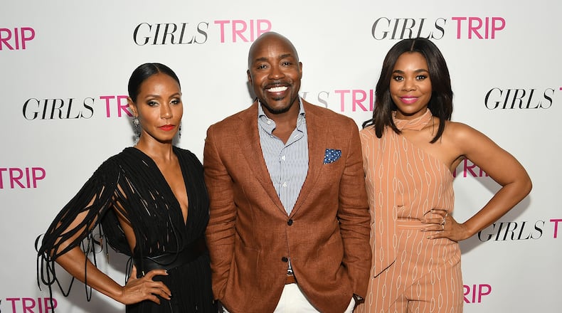ATLANTA, GA - JULY 11: (L-R) Jada Pinkett Smith, Will Packer, Regina Hall at "Girls Trip" Atlanta special screening at SCADshow on July 11, 2017 in Atlanta, Georgia. (Photo by Paras Griffin/Getty Images for Universal Pictures)