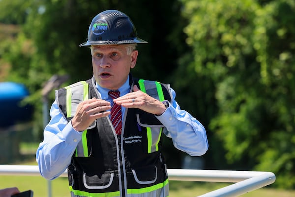 Greg Eyerly, commissioner of the Atlanta Department of Watershed Management, gives a tour of the West Area Water Quality Control Facility on Thursday, June 4, 2026, in Atlanta. (Jason Getz/AJC)