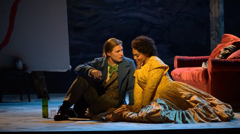Matthew White as Rodolfo and Lauren Michelle as Mimi in "La Boheme."