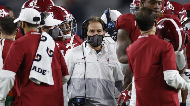 Alabama coach Nick Saban directs his team against UGA. Photo by University of Alabama