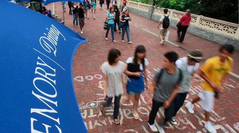 Emory University students walk to and from class. AJC FILE PHOTO