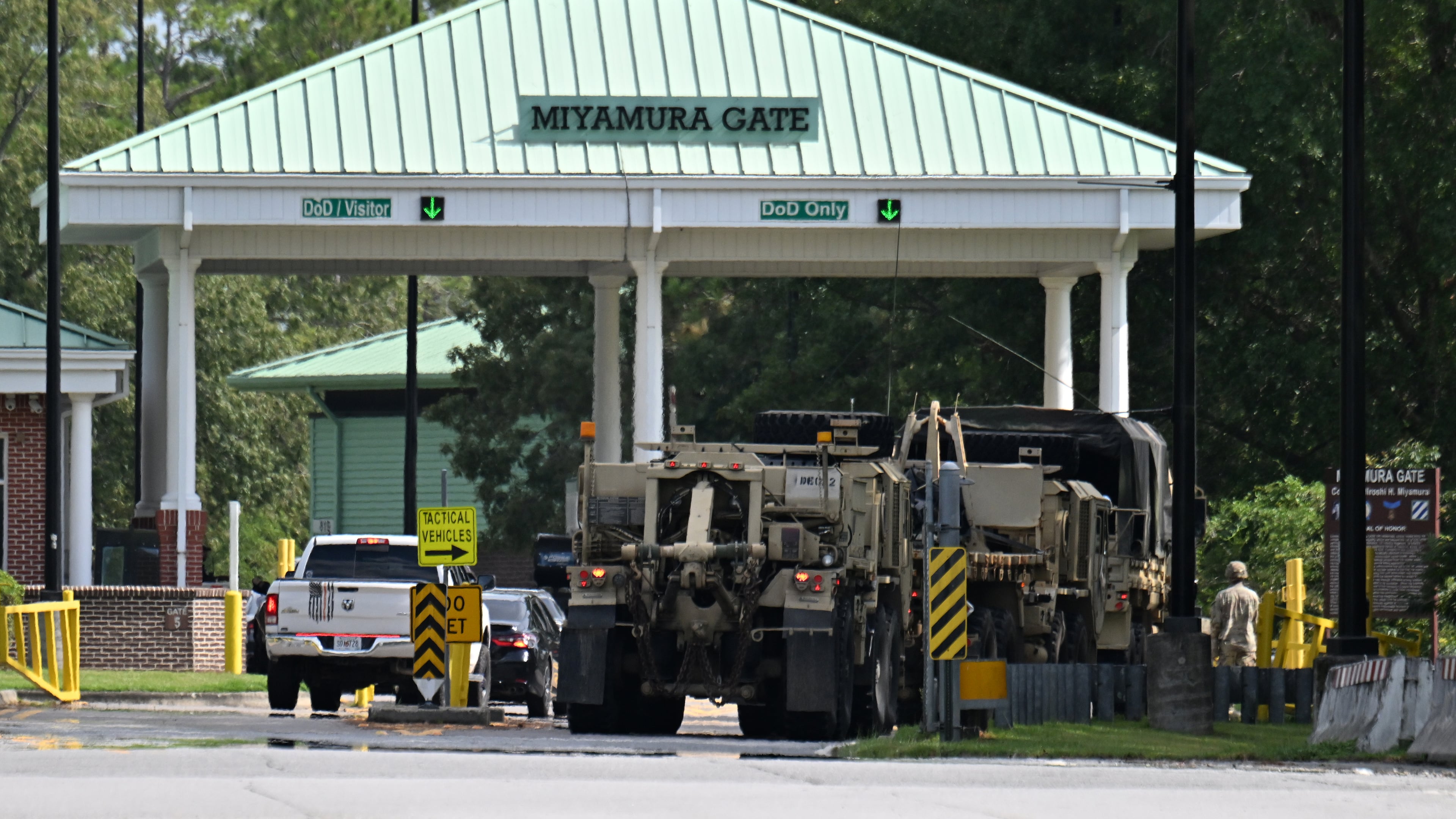 A soldier allegedly shot five members of his U.S. Army unit Wednesday morning at Fort Stewart near Georgia’s coast, prompting officials to temporarily place the post and public schools in two counties under lockdown. (Hyosub Shin / AJC)