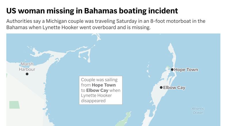 A Michigan woman is missing after going overboard from a small boat in the Bahamas. (AP Digital Embed)