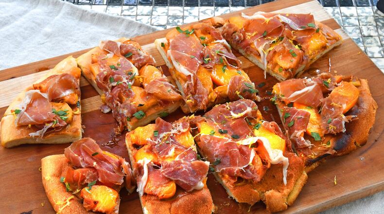 Peach and Prosciutto Flatbread.
Chris Hunt for The Atlanta Journal-Constitution
