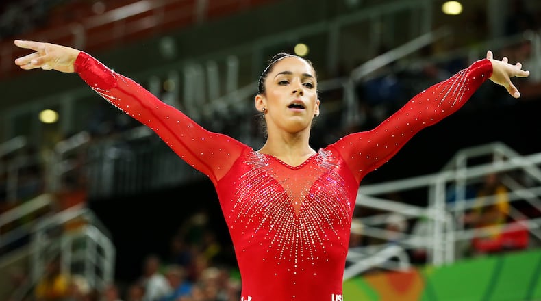RIO DE JANEIRO, BRAZIL - AUGUST 11: Alexandra Raisman of the United States competes on the balance beam during the Women's Individual All Around Final on Day 6 of the 2016 Rio Olympics at Rio Olympic Arena on August 11, 2016 in Rio de Janeiro, Brazil. (Photo by Alex Livesey/Getty Images)