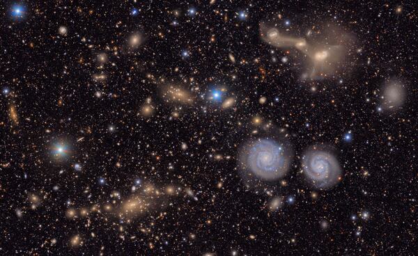 This image provided by the NSF-DOE Vera C. Rubin Observatory shows another small section of the observatory's total view of the Virgo cluster. (NSF-DOE Vera C. Rubin Observatory via AP)