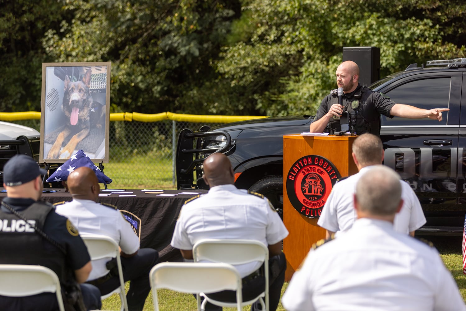 Clayton County police K-9 Waro memorial service