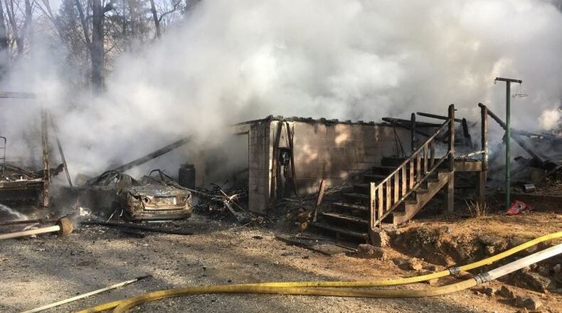 A 71-year-old man and his 77-year-old wife were found dead in the rubble of this Rabun County house fire. (Credit: Office of Insurance and Safety Fire Commissioner)
